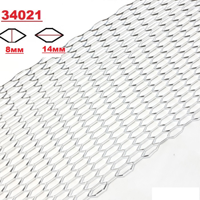 Алуминиева тунинг мрежа ХРОМ 120 х 20см -34021 - Image 2